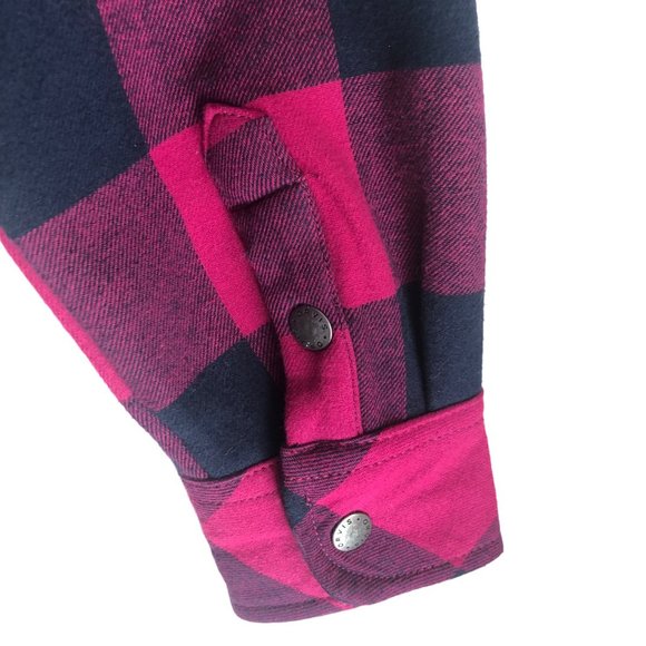 Orvis Women's Flannel Shirt Jacket Fleece Lined XXL 2XL Plaid Pink 100% Cotton - Picture 12 of 13